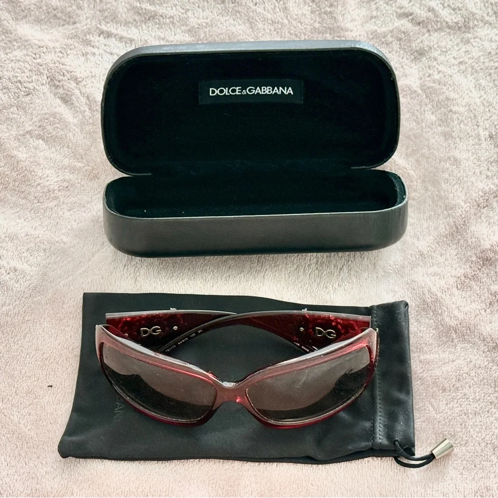 Dolce & Gabbana Ruby Red Embellished Sunglasses - Picture 4 of 10